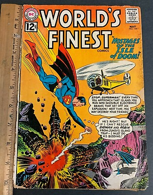 #ad 1962 DC WORLDS FINEST #125 SUPERMAN amp; BATMAN THE GREEN ARROW AQUAMAN 6821 $12.99