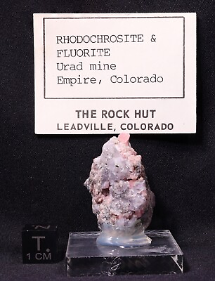 #ad Rhodochrosite amp; Fluorite from Urad Mine Clear Creek Co. Colorado old label $74.99