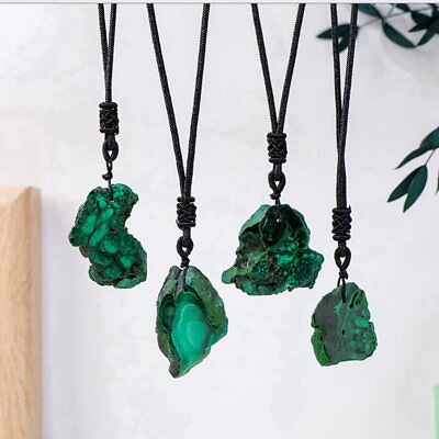 #ad Natural Malachite Stone Quartz Pendant Mineral Chakra Crystal Healing Necklace $3.79