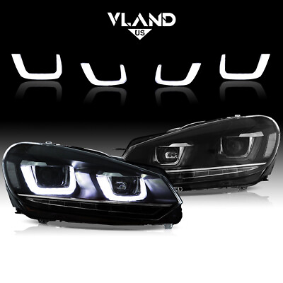 #ad VLAND LED Projector Headlights For 2008 2013 VW Golf VI MK6 5K1 AJ5 W Sequential GBP 269.99