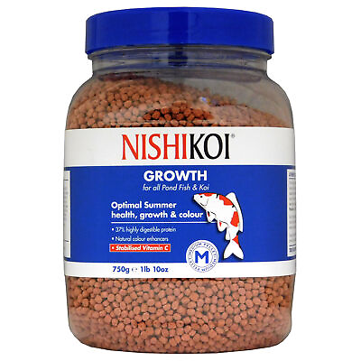 #ad NISHIKOI GROWTH 750g MEDIUM PELLETS KOI POND FISH GARDEN FLOATING FOOD GOLDFISH GBP 16.10