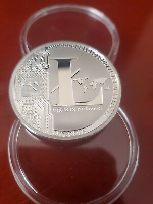 #ad Physical Litecoin LTC High Polished Silver Plated In Collector Case New w Case $8.88