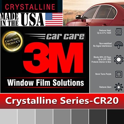 #ad 3M Crystalline 20%VLT Automotive Car Window Tint Film Roll Size 30quot; x 6quot; CR20 $25.97