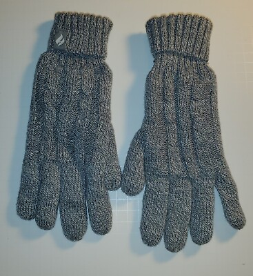 #ad Heat Holders Thermal Knit Gloves Grey Gray L Unisex Mens Womans Warm Winter $11.95