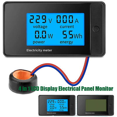 #ad 100A AC 85 400V Digital Watt KWH Current Power Energy Meter Ammeter Voltmeter US $18.90