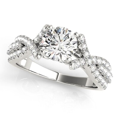 #ad 18k White Gold Natural Diamond Ring GIA IGI Certified Round 1 Carat Size 5 6 7 8 $2065.60