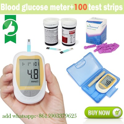 #ad Blood Glucose Meter Kit with 100 Test Strips ＆ Lancet for Diabetic Glucometer $25.99
