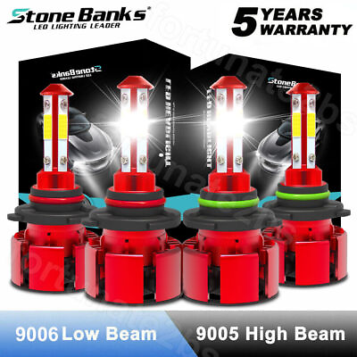 #ad 90059006 LED Combo COB LED Headlight Kit 360000LM Light Bulbs Hi Low Beam 6000K $21.99