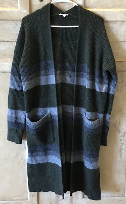 #ad Mystree Long Sleeved Open Cardigan Sweater Green Size M Fits L XL . EUC $14.00