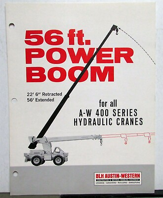 #ad 1970 Austin Western 56FT Power Boom A W 400 Series Hydraulic Crane Sale Brochure $12.17