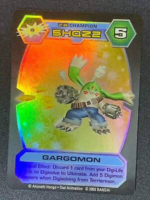 #ad Gargomon DT 96 Champion 5HQZ2 Bandai Digimon Card D Tector Foil 2002 C $69.69