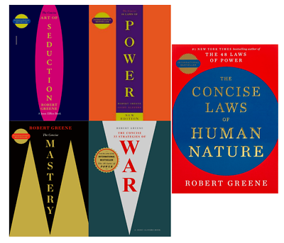 #ad Robert Greene Collection 5 Books Set CONCISE Seduction Power Mastery War $26.59