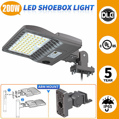 #ad LED Area Parking Lot Light 200W Outdoor IP65 Commercial Shoebox Street Wall Lamp $122.67