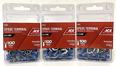 #ad Ace 16 14 AWG Insulated Wire Spade Terminal 8 10 Stud Blue Lot of 3 PKS 34555 $15.99