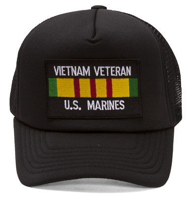 #ad Military Patch Adjustable Trucker Hats Vietnam Veteran US Marines $11.45