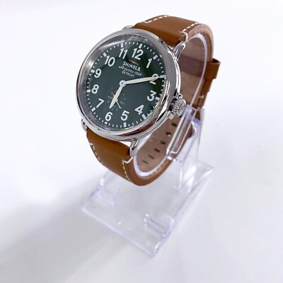 #ad Classic Shinola Runwell Green Dial with Tan Leather Strap Men Women New Watch 41 $231.13