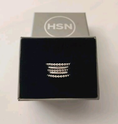 #ad HSN Sterling Silver 5 Piece Stackable Ring Set SZ 9 $38.00