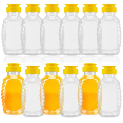 #ad Honey Jars 12 Pcs Plastic Honey Bottles Clear Empty Honey Containers Honey D... $19.12