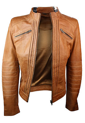#ad Ladies Women Real Genuine Leather Biker Slim Fit Jacket GBP 86.99