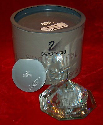 #ad SWAROVSKI Silver Crystal LARGE CHATON 7433 NR 080 010 Rare Paperweight MIB $121.10