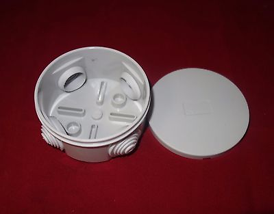 #ad 2PCS Round Plastic Waterproof Electrical Junction box 80*40mm IP56 4 cable Entry $5.56
