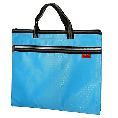 #ad Waterproof Zipper File Bag Documents Books Tools Storage Zip Pouch Light Blue $16.39