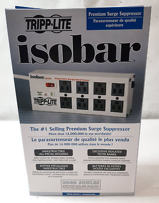 #ad NEW TrippLite Isobar 8 Outlet Surge Protector w 12ft Cord 3840 Joules $79.99