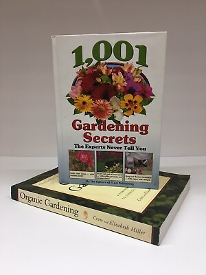 #ad 2 book lot organic gardening 1001 gardening secrets Tips Outdoor Grow $17.00