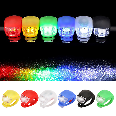 #ad Silicone LED Bike Light 3 Modes Bicycle Light Front and Rear Light $6.80