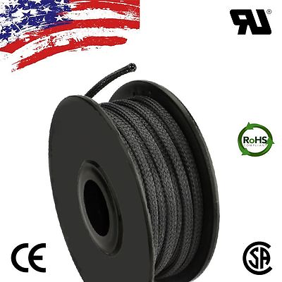 #ad 20 FT 1 4quot; Black Expandable Wire Cable Sleeving Sheathing Braided Loom Tubing US $10.50