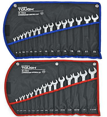 #ad Hyper Tough 30 Piece Metric and SAE Combination Wrench Set $35.89