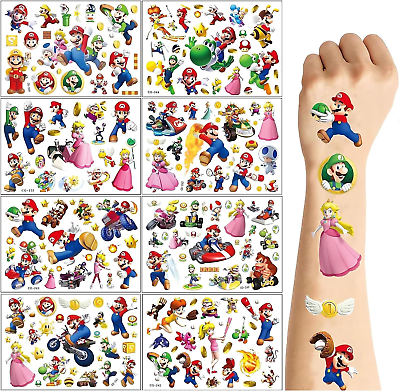 #ad 8 Sheets Temporary Tattoos for Kids Party Favors Party Supplies Anime Cartoon F $12.24