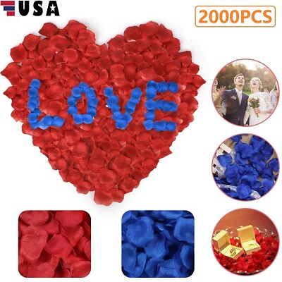 #ad 2000PCS Artificial Fake Rose Petals Wedding Event Romantic Night Party Decor USA $7.99