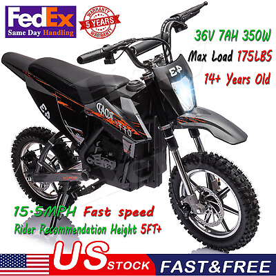 #ad 36V Rocket High Torque Electric Motorcycle Dirt Bike Motocross Adult 15.5 MPH $545.99