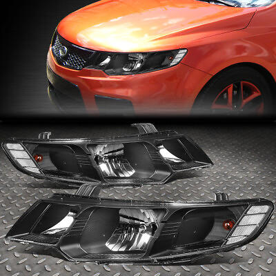 #ad FOR 10 13 FORTE KOUP BLACK HOUSING CLEAR CORNER HEADLIGHT REPLACEMENT HEAD LAMP $120.88