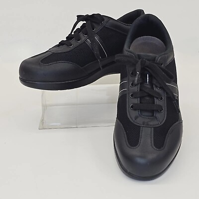 #ad $185 SAS FT Mesh Women 9WW Black Sneakers Leather Athletic Walking Diabetic Shoe $59.99