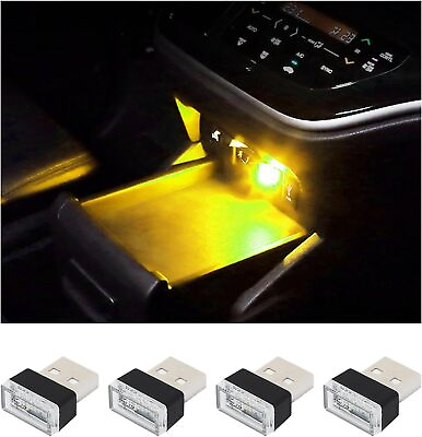 #ad 4 PCS USB LED Car Interior Atmosphere Lamp Plug in USB Decorortable Auto Ambient $15.00