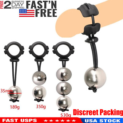 #ad 3 Size Penis Extender Enlarger Weight ALL Day Wearing Male Ball Stretcher Weight $8.89