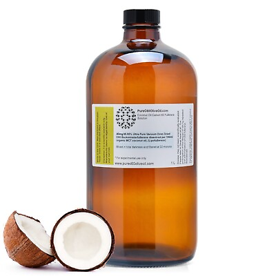 #ad PureC60OliveOil C60 Organic MCT Coconut Oil 1L 99.95% Ultra Pure VOD C60 400mg $279.99