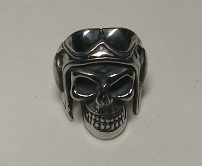 #ad Skull Biker Stainless Steel Ring Size 11 $22.00