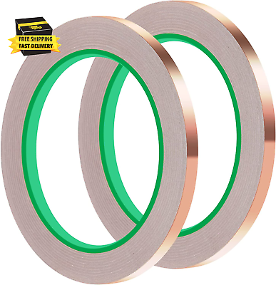 #ad 2PCS Copper Tape with Dual Side Conductive Adhesive Copper Foil Tape Copper Fo $9.11