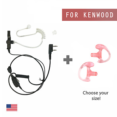 #ad Acoustic PTT Earpiece amp; Earmolds for Kenwood amp; Baofeng Radios UV 5R H777 BF 888s $15.99