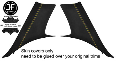 #ad YELLOW STITCH 2X REAR C PILLAR SUEDE COVERS FOR BMW 6 SERIES E63 COUPE 04 10 $210.36