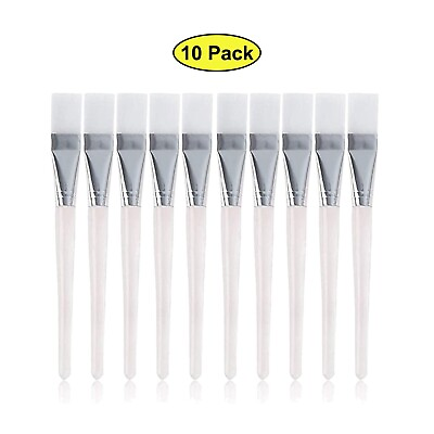 #ad 10 Pc Facial Mask Brush Makeup Brushes Cosmetic Tools Clear Handle SB003 1Wx2 $9.99