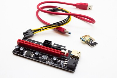 #ad PCI E 1x to 16x Powered USB 3.0 GPU Riser Extender Adapter Card VER 009S PLUS $9.99