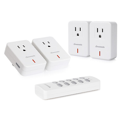 #ad DEWENWILS Remote Control Outlet Plug Wireless Power Switch 4 Pack Sockets $23.79