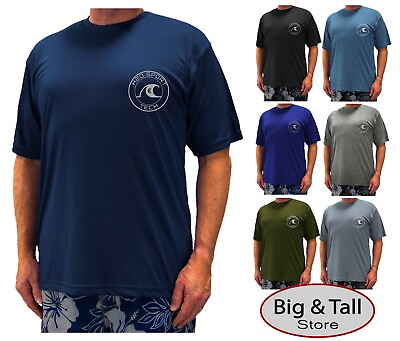 #ad Big amp; Tall H2O Sport Tech Short Sleeve Swim Shirt Loose Fit 2XL 5XLT UPF 50 $34.95