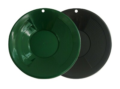 #ad Gold Pan 10 Inch BLACK or GREEN Double Riffle Plastic High Quality Mining $9.99