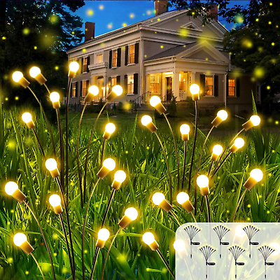 #ad 6Pack Total 48LED Solar Garden Lights Outdoor for Patio Garden Warm White $53.40