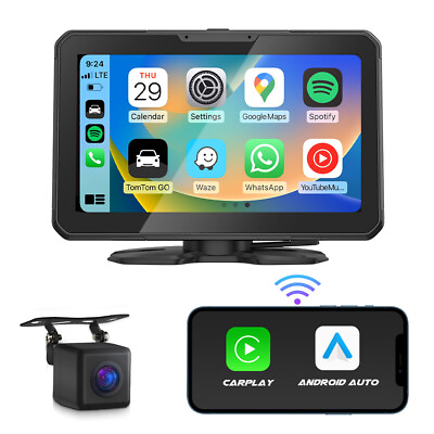 #ad CAM P3 Wireless CarPlay Android Auto 7quot; Portable Car Stereo Radio Head Unit GPS $109.85